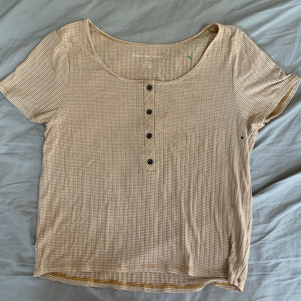 AE striped yellow tee